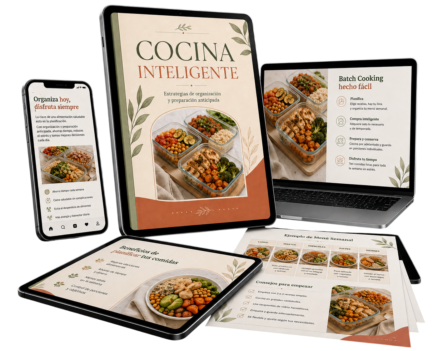 Mockup del bono Cocina Inteligente de Menú Fácil 30