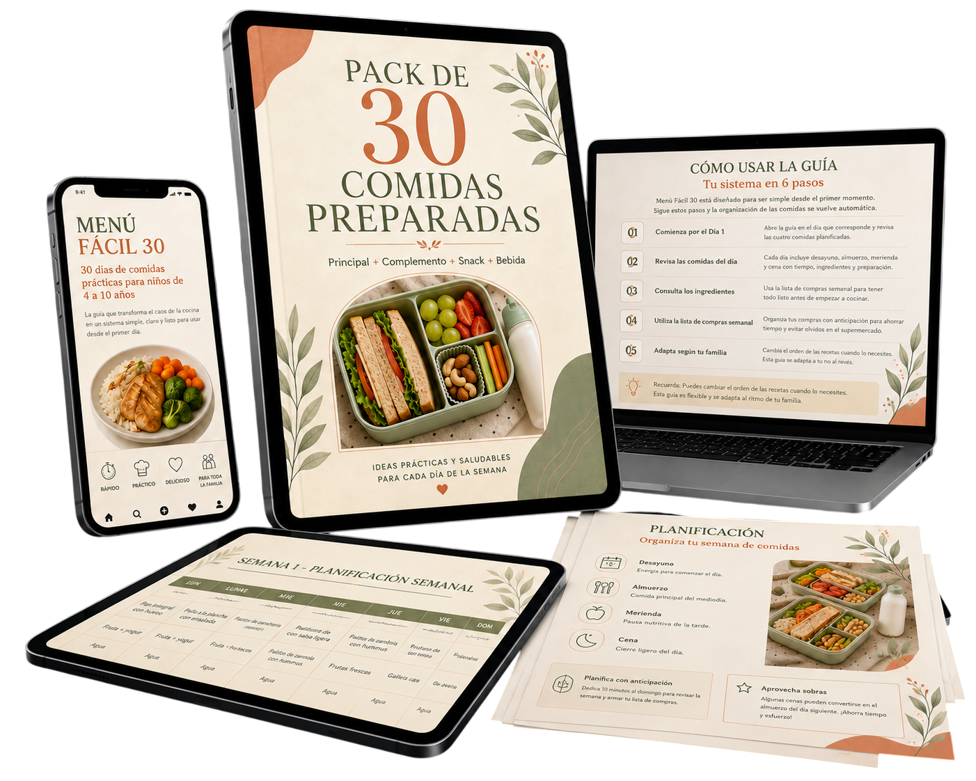 Mockup del bono Pack de 30 Viandas de Menú Fácil 30